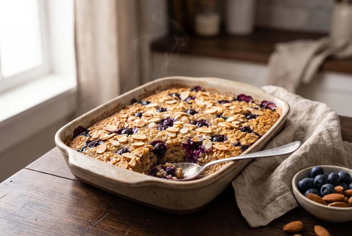 Blueberry Almond Baked Oats