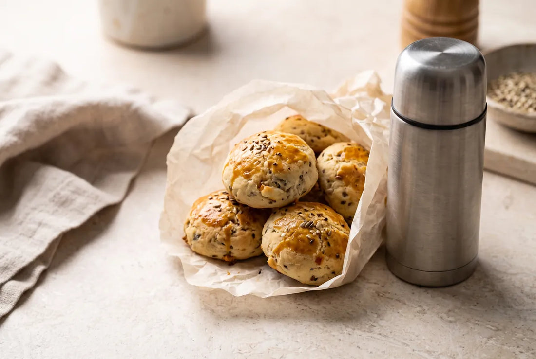 Fibre-rich, plant-protein pogaca made for travel.